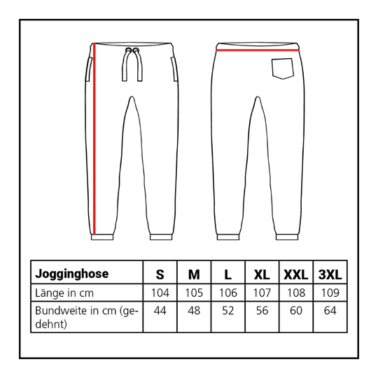 Pantaloni da jogging della collezione Lion Abgebildet ist die Größentabelle für die Löwen Kollektion Jogger. Die Tabelle hilft bei der Auswahl der passenden Größe.