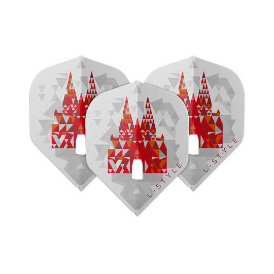 L-Style Florian Hempel Signature V2 L1PRO Bílé letky L-Style Florian Hempel Signature V2 L1PRO White Flights auf weißem Hintergrund. Die Flights sind speziell für Darts konzipiert.