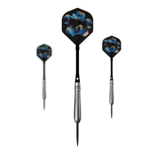 Dardos Bulls NL Chaos Blue Steel - 23 g Das Bild zeigt ein Set der Bulls NL Chaos Blue Steeldarts - 23g. Das Set besteht aus mehreren blauen Steeldarts.