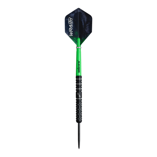 Unicorn Wraith Callan Rydz Steel Darts - 23g Unicorn Wraith Callan Rydz Steeldarts - 23g werden gezeigt. Das Bild stellt das Design und die Details dieses Darts dar.