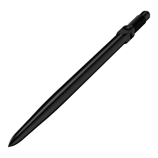 Abgebildet ist ein Produkt mit der Bezeichnung BU57701_BullsNL_Convertible_Points_Smooth_Schwarz_36mm_2. Das Bild zeigt wahrscheinlich eine schwarze, glatte Dartspitze in 36 mm Länge.