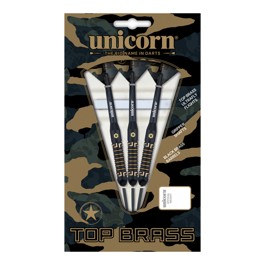 Fléchettes en acier Unicorn Top Brass V1 - 20 g