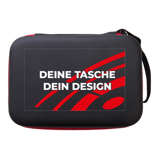System-4 Dartcase mit Deinem Design Bild mit dem Dateinamen MCS4-Schwarz_McDart_System4_Dartcase_Mit_Wunschdruck_Schwarz_2. Der genaue Inhalt des Bildes ist nicht erkennbar.