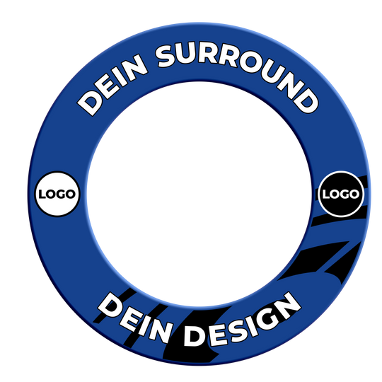 Dartboard Surround mit Deinem Design Das Bild zeigt ein Produkt mit dem Dateinamen MSF-Blau_Dartboard_Surround_Wunschdruck_Blau_2. Weitere Informationen zum Produkt sind nicht angegeben.