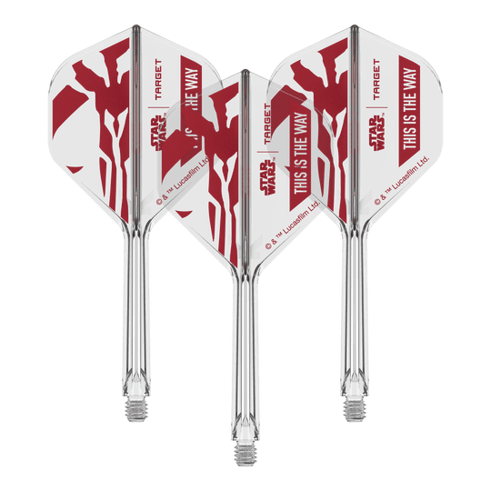 Target Star Wars K-Flex-Set Mandalorian No2 Standard Flights Bild eines Star Wars K-Flex 'This Is The Way' Produkts. Zu sehen sind Standard Flights mit 33 mm Länge.