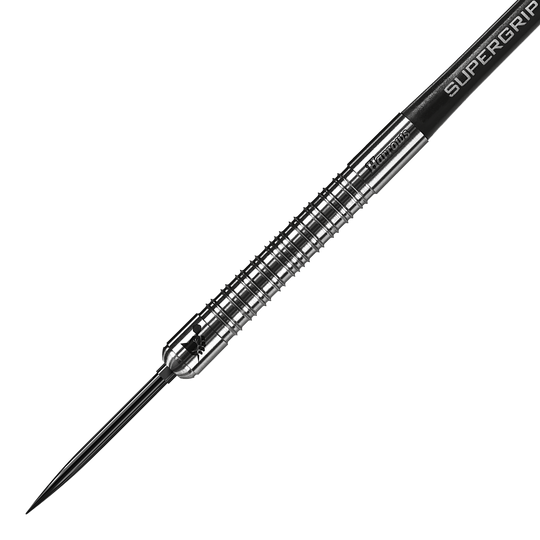Freccette in acciaio Harrows Supergrip 90 Quick Point Das Bild zeigt die Harrows Supergrip 90 Quick Point Steeldarts. Der Dart ist auf weißem Hintergrund abgebildet.