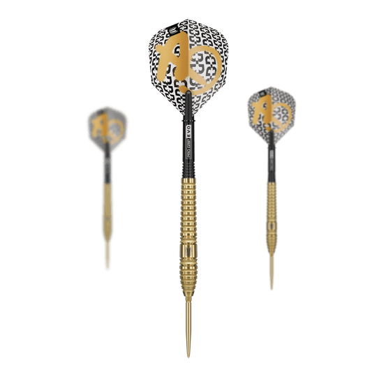 Abgebildet ist das Produkt Target Bolide Envy 03 Swiss Point Steeldarts. Dieses Set besteht aus hochwertigen Steeldarts für den professionellen Gebrauch.