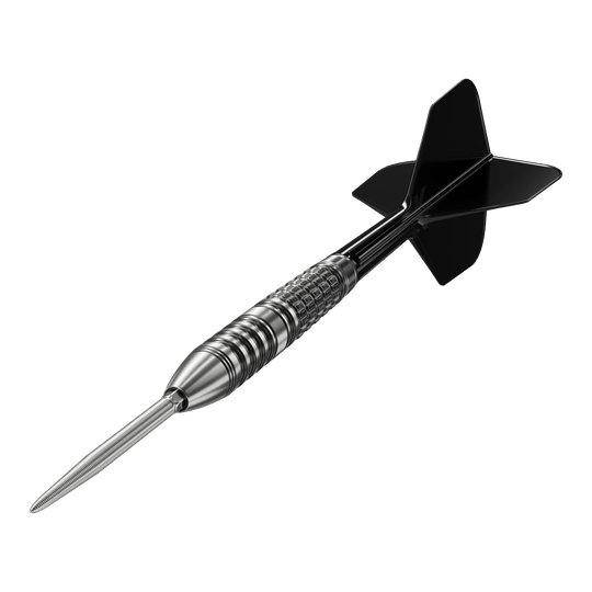Target Japan Black Marque Lumiere GEN3 Steeldarts Das Bild zeigt den Target Japan Black Marque Lumiere GEN3 Steeldart. Der Dartpfeil ist schwarz-silber und hat ein modernes, hochwertiges Design.