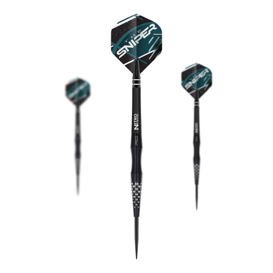 Ocelové šipky Red Dragon Connor Scutt odstřelovač - 22g Dies ist das Produkt Red Dragon Connor Scutt The Sniper Steeldarts - 22g. Das Bild zeigt einen Satz Steeldarts mit diesem Markennamen.