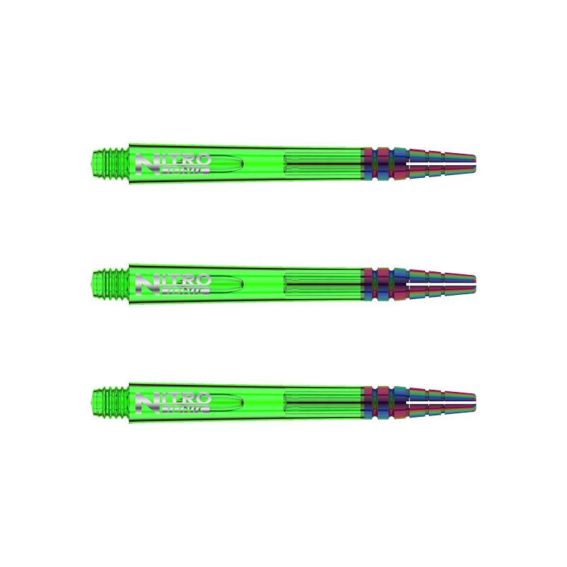 C609_Nitro_Ionic_Medium_Green_Shafts RedDragon Nitrotech Ionic Shafts Green im klassischen Schaft-Design. Die Oberfläche ist glatt und glänzend.