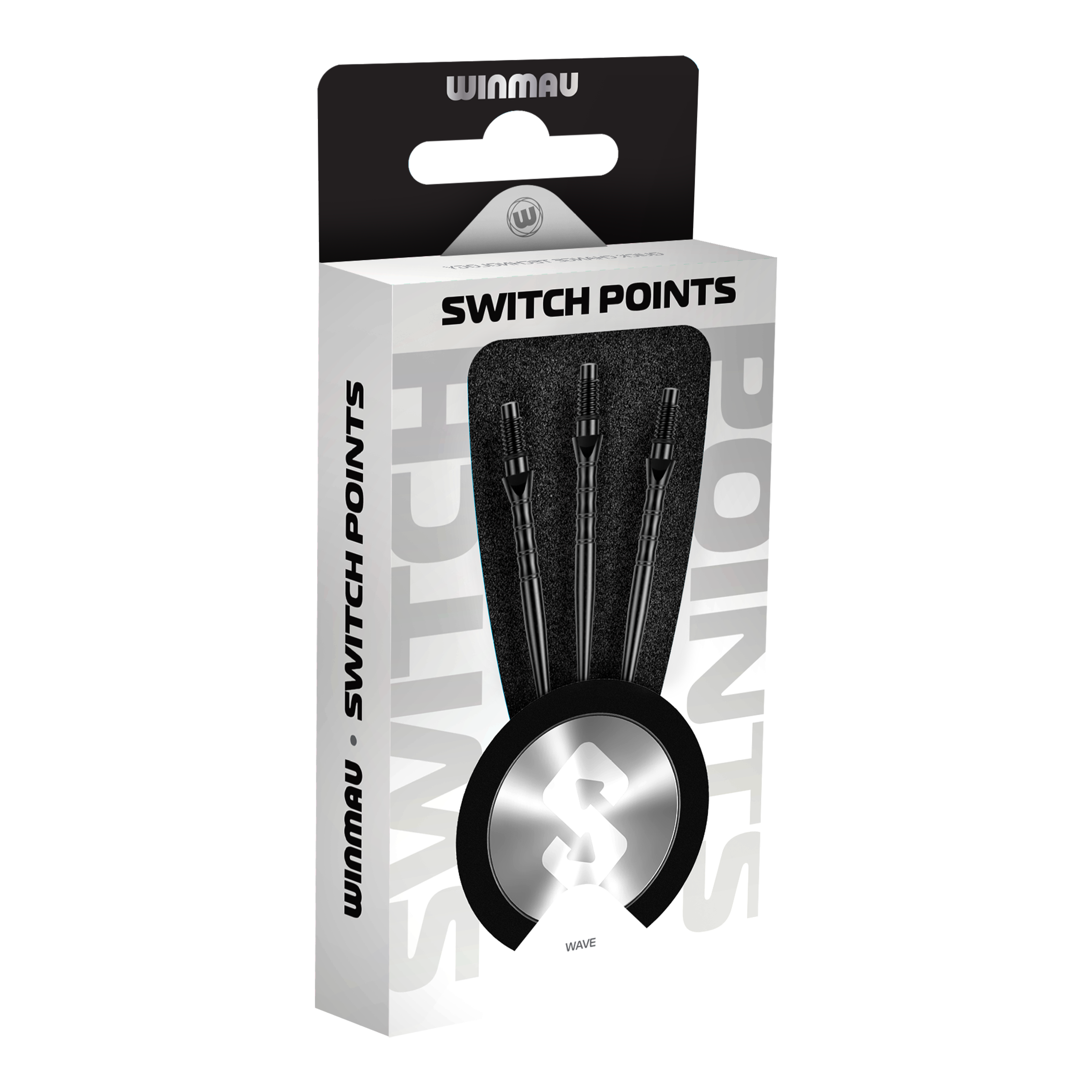 Ocelové hroty na šipky Winmau Switch Point Wave - černé Zu sehen sind die Winmau Switch Point Wave Steeldartspitzen in Schwarz. Diese Steeldartspitzen eignen sich optimal für ein präzises Dartspiel.